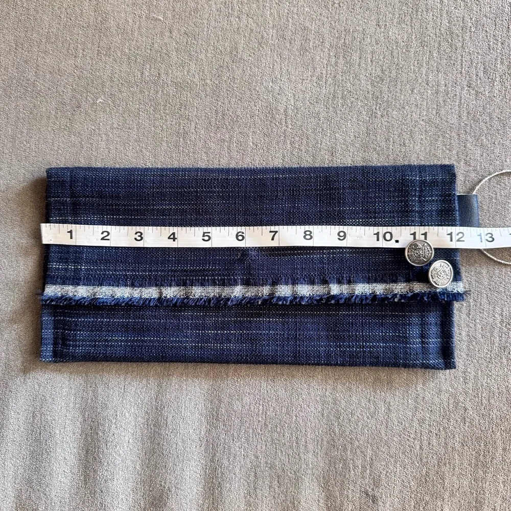 Handmade Indigo Woven Slub Envelope Clutch